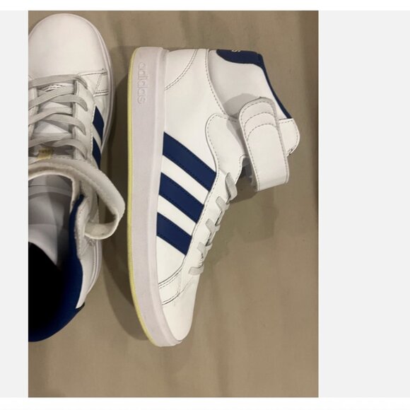 Adidas GRAND COURT blue TENNIS MID SHOES KIDS Size 8.5 womens - Picture 12 of 13